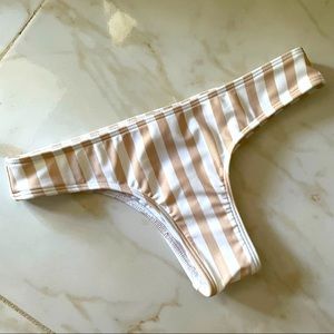 Hollister Ruched Cheeky Striped Bikini Bottom XS
